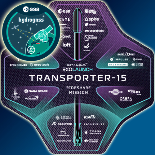 image of TRANSPORTER 15 - ESA Hydrognss - FALCON 9 - SPACEX