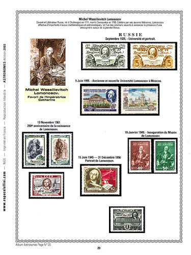 page astronome_20__ de album collection astronome de timbres