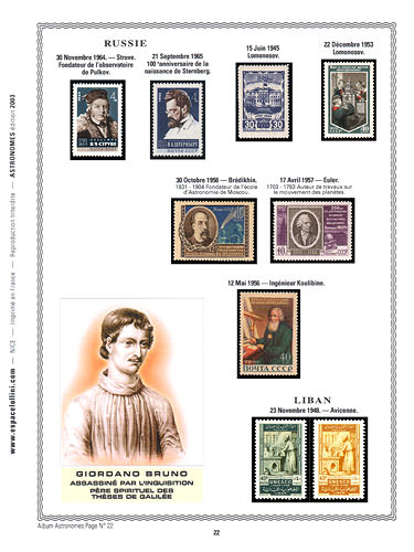 page astronome_22__ de album collection astronome de timbres