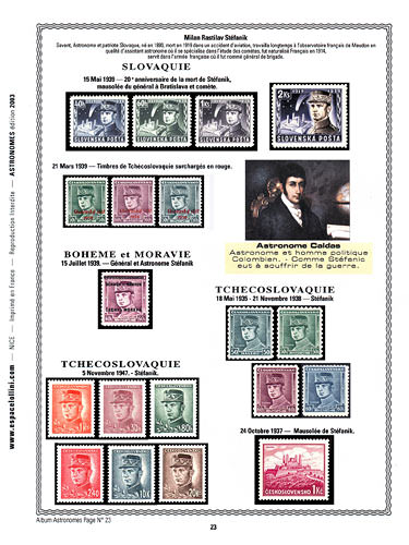 page astronome_23__ de album collection astronome de timbres