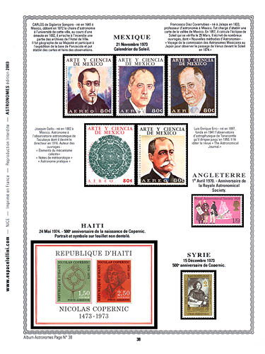 page astronome_38__ de album collection astronome de timbres