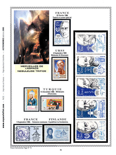 page astronome_72__ de album collection astronome de timbres