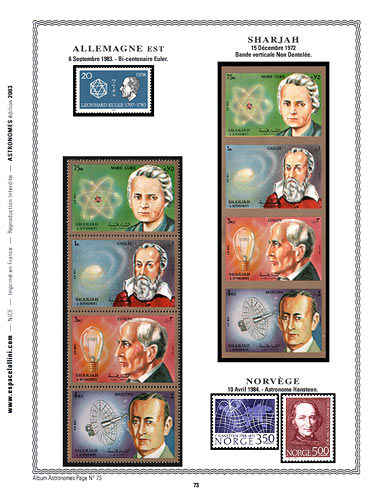 page astronome_73__ de album collection astronome de timbres