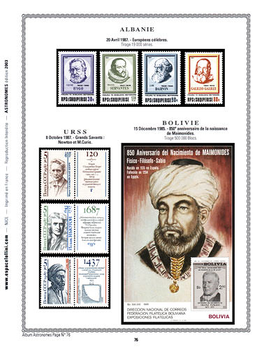 page astronome_76__ de album collection astronome de timbres