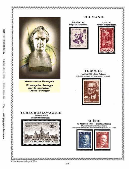 page astronome_22_A_ de album collection astronome de timbres