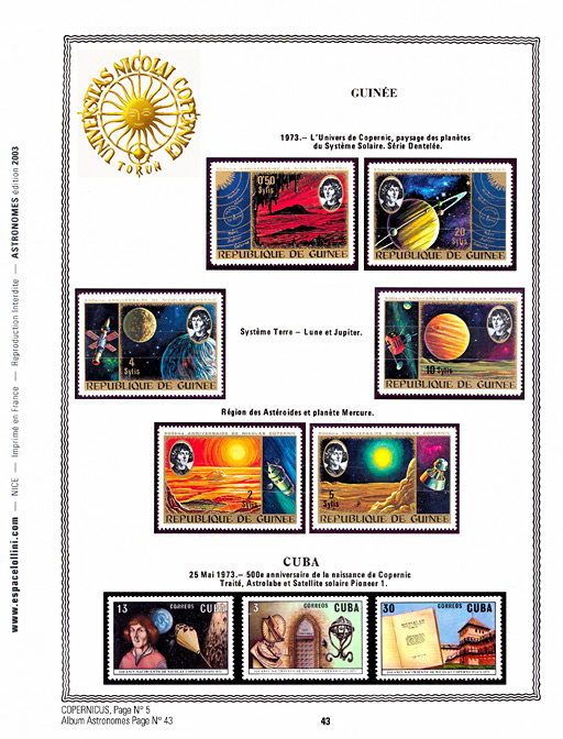page astronome_43__ de album collection astronome de timbres