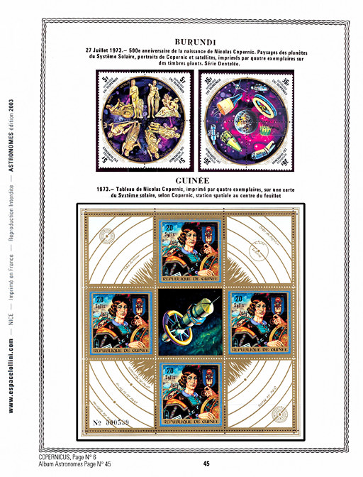 page astronome_45__ de album collection astronome de timbres