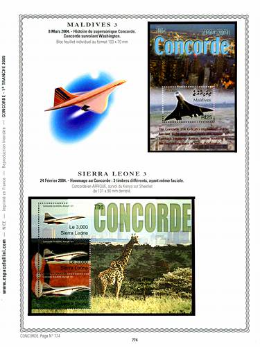 page concorde_774__ de album collection concorde de timbres
