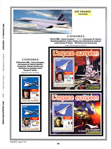 page concorde_781__ de album collection concorde de timbres