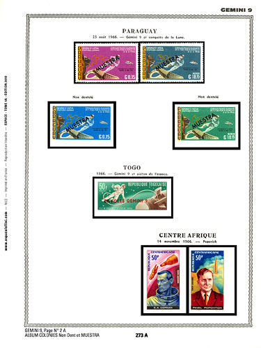 page number _273_A_ from album espace to collect stamps