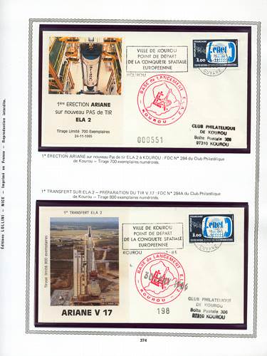 page kourou_374__ de album collection kourou de timbres