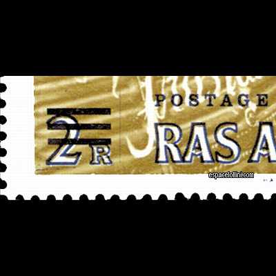 le timbre 1800 RAS 2 overprint detail