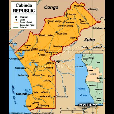 the stamp Cabinda Map