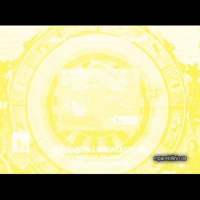 the stamp 10452 MAD 3 KA yellow
